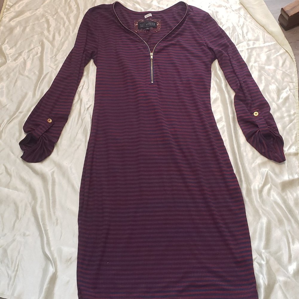 Sweet Wanderer Purple Striped Dress
